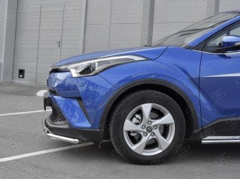 16 999 р. Защита переднего бампера (2 трубы Ø42 мм, нержавейка) SLITKOFF  Toyota C-HR  NGX10, ZGX10 (2016-2019) дорестайлинг  с доставкой в г. Пермь. Увеличить фотографию 4