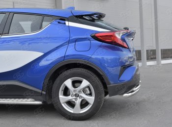 16 899 р. Защита заднего бампера d63/d42 SLITKOFF (дуги) Toyota C-HR NGX10, ZGX10 дорестайлинг (2016-2019)  с доставкой в г. Пермь. Увеличить фотографию 3