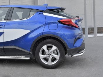 17 999 р. Защита заднего бампера (2 трубы Ø63 и 42 мм, нержавейка) SLITKOFF Toyota C-HR NGX10, ZGX10 дорестайлинг (2016-2019)  с доставкой в г. Пермь. Увеличить фотографию 3