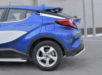 15 749 р. Защита заднего бампера (Ø42 мм волна, нержавейка) SLITKOFF  Toyota C-HR  NGX10, ZGX10 (2016-2019) дорестайлинг  с доставкой в г. Пермь. Увеличить фотографию 3