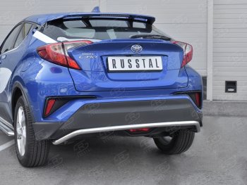 15 749 р. Защита заднего бампера (Ø42 мм волна, нержавейка) SLITKOFF  Toyota C-HR  NGX10, ZGX10 (2016-2019) дорестайлинг  с доставкой в г. Пермь. Увеличить фотографию 4