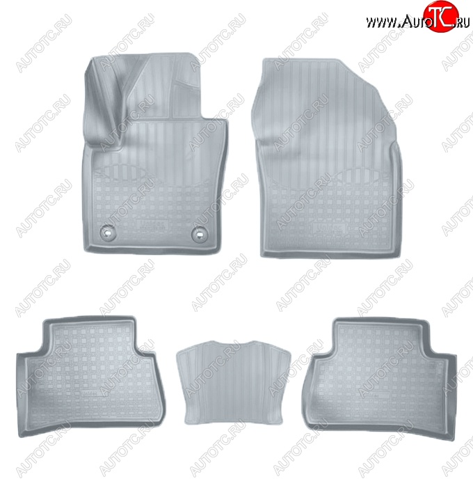 3 099 р. Коврики салонные Noplast (3D)  Toyota C-HR  NGX10, ZGX10 (2016-2025) дорестайлинг, рестайлинг (Серые)  с доставкой в г. Пермь