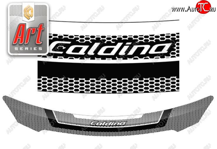 2 299 р. Дефлектор капота (Т241 Т246) CA-Plastiс  Toyota Caldina  T240 (2002-2007) универсал дорестайлинг, универсал рестайлинг (Серия Art белая)  с доставкой в г. Пермь