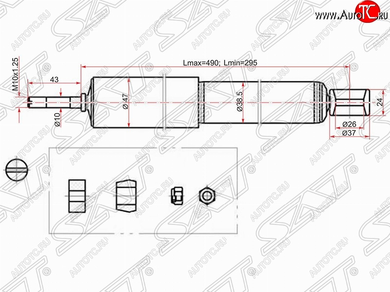 1 649 р. Амортизатор задний SAT  Toyota Caldina ( T190,  T210) - Corolla  E100  с доставкой в г. Пермь