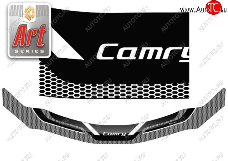 2 299 р. Дефлектор капота CA-Plastiс  Toyota Camry  XV40 (2009-2011) рестайлинг (Серия Art черная)  с доставкой в г. Пермь