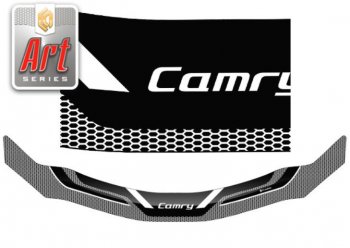Дефлектор капота CA-Plastiс Toyota Camry  XV40 (2009-2011) рестайлинг (Серия Art серебро)