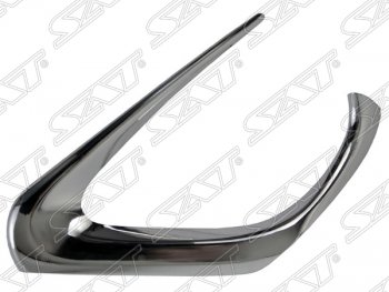 Левая рамка противотуманной фары SAT (хром) Toyota Camry  XV55 (2014-2017) 1-ый рестайлинг