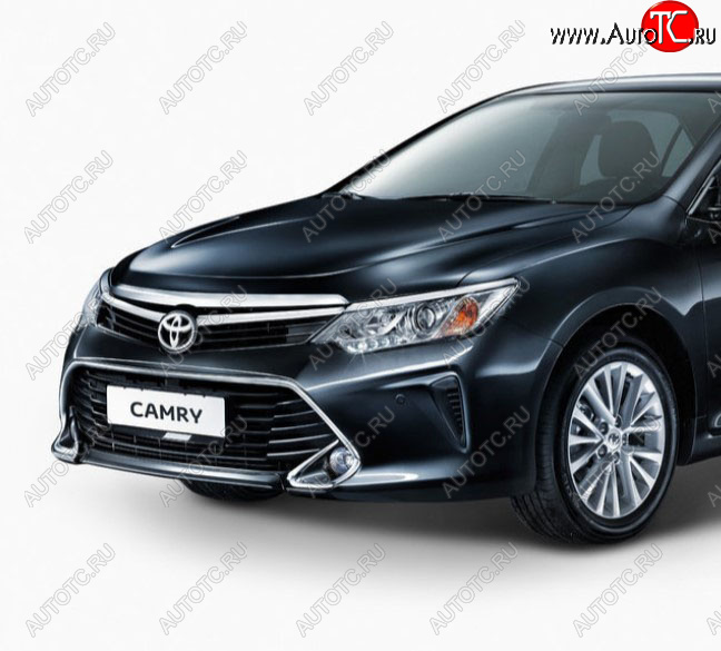 150 999 р. Передний бампер Original (без омывателей фар) Toyota Camry XV55 1-ый рестайлинг (2014-2017) (Неокрашенный)  с доставкой в г. Пермь