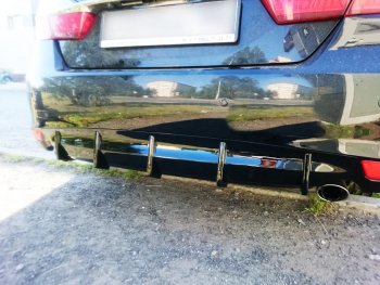 2 699 р. Диффузор на задний бампер KURAJ. (2 трубы) Toyota Camry XV55 1-ый рестайлинг (2014-2017) (Неокрашенные)  с доставкой в г. Пермь. Увеличить фотографию 4
