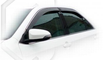 2 349 р. Дефлектора окон CA-Plastic Toyota Camry XV55 1-ый рестайлинг (2014-2017) (серия Classic полупрозрачный, Без хром.молдинга)  с доставкой в г. Пермь. Увеличить фотографию 2