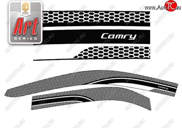 2 299 р. Дефлектора окон CA-Plastic  Toyota Camry  XV55 (2014-2018) 1-ый рестайлинг, 2-ой рестайлинг (Серия Art графит, Без хром.молдинга)  с доставкой в г. Пермь