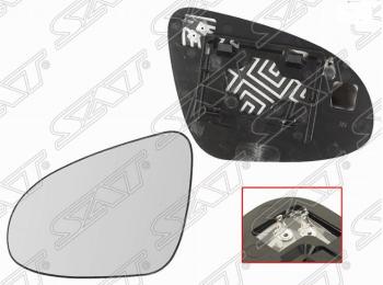 Левое полотно зеркала SAT (сферическое с обогревом) Toyota Camry XV50 дорестайлинг (2011-2014)