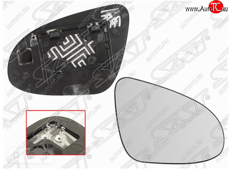 579 р. Правое полотно зеркала SAT (сферическое с обогревом, правое) Toyota Camry XV50 дорестайлинг (2011-2014)  с доставкой в г. Пермь