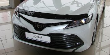 3 299 р. Дефлектор капота SIM Toyota Camry XV70 дорестайлинг (2017-2021)  с доставкой в г. Пермь. Увеличить фотографию 2