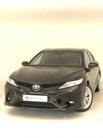 14 699 р. Накладка переднего бампера Yurol Toyota Camry XV70 дорестайлинг (2017-2021) (Неокрашенная)  с доставкой в г. Пермь. Увеличить фотографию 2