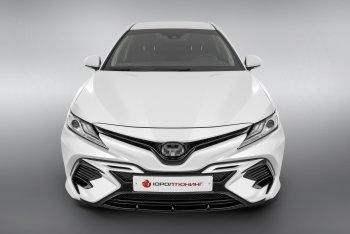 17 199 р. Накладка в центральный воздухозаборник переднего бампера Harius Toyota Camry XV70 дорестайлинг (2017-2021) (Неокрашенная)  с доставкой в г. Пермь. Увеличить фотографию 2