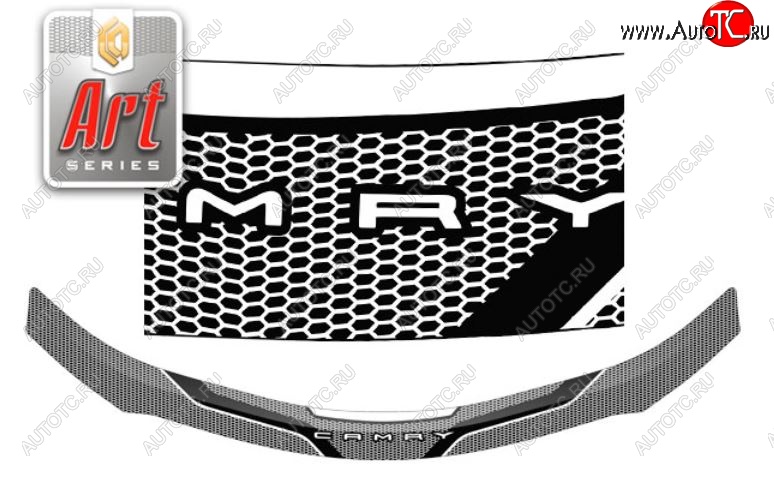 2 199 р. Дефлектор капота CA-Plastiс  Toyota Camry  XV70 (2017-2021) дорестайлинг (Серия Art серебро)  с доставкой в г. Пермь
