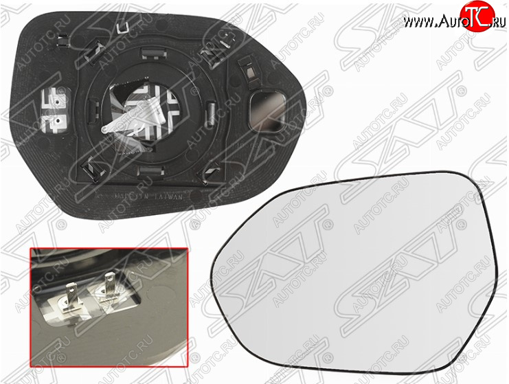 1 199 р. Левое полотно зеркала SAT (сферическое, с обогревом) Toyota Camry XV70 дорестайлинг (2017-2021)  с доставкой в г. Пермь
