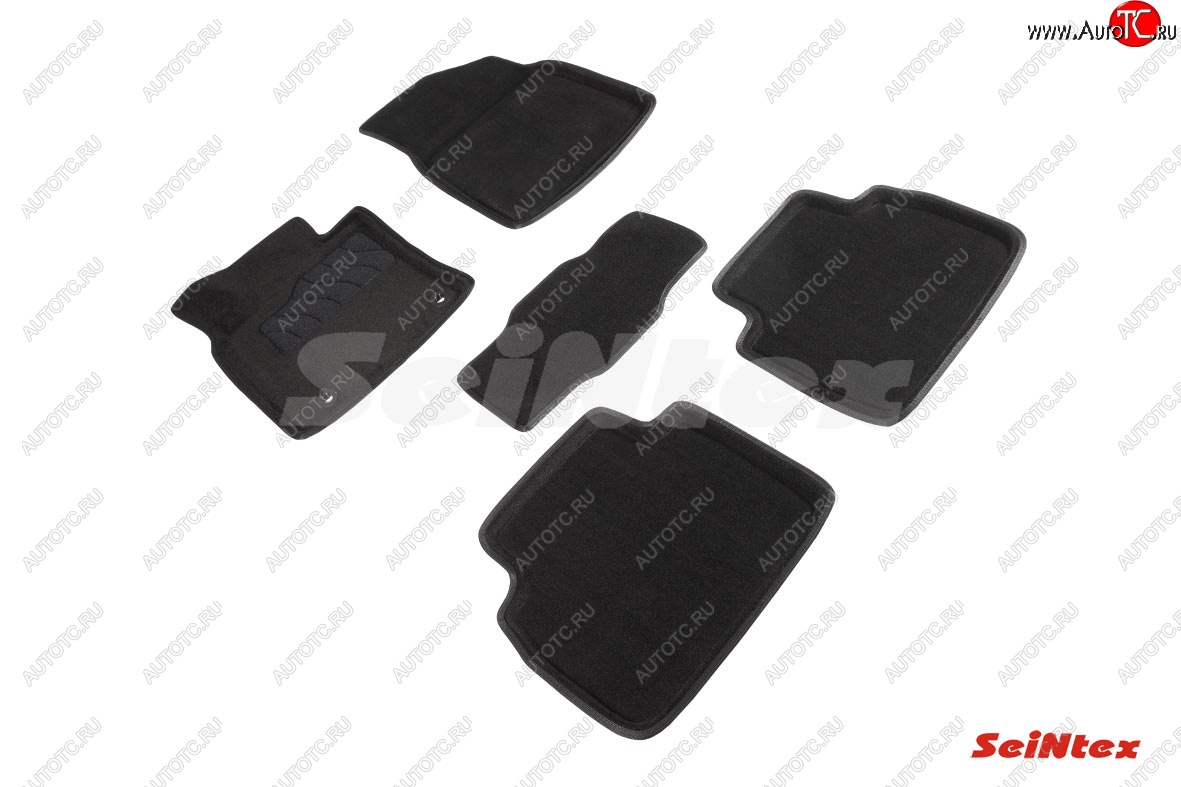 5 699 р. Комплект 3D ковриков в салон (ворсовые / чёрные) Seintex  Toyota Camry  XV70 (2017-2021) дорестайлинг  с доставкой в г. Пермь