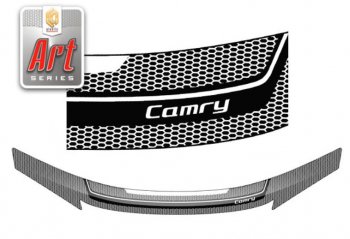 Дефлектор капота (Euro) CA-Plastiс Toyota Camry  XV50 (2011-2014) дорестайлинг (Серия Art графит)