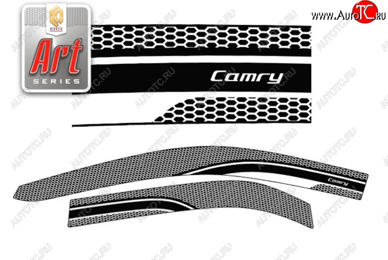 2 299 р. Дефлектора окон (EURO) CA-Plastic  Toyota Camry  XV50 (2011-2014) дорестайлинг (Серия Art серебро, Без хром.молдинга)  с доставкой в г. Пермь