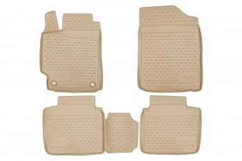 Коврики в салон Element 4 шт. (полиуретан) (2.5L /3.5L) Toyota Camry XV50 дорестайлинг (2011-2014) (Бежевые)
