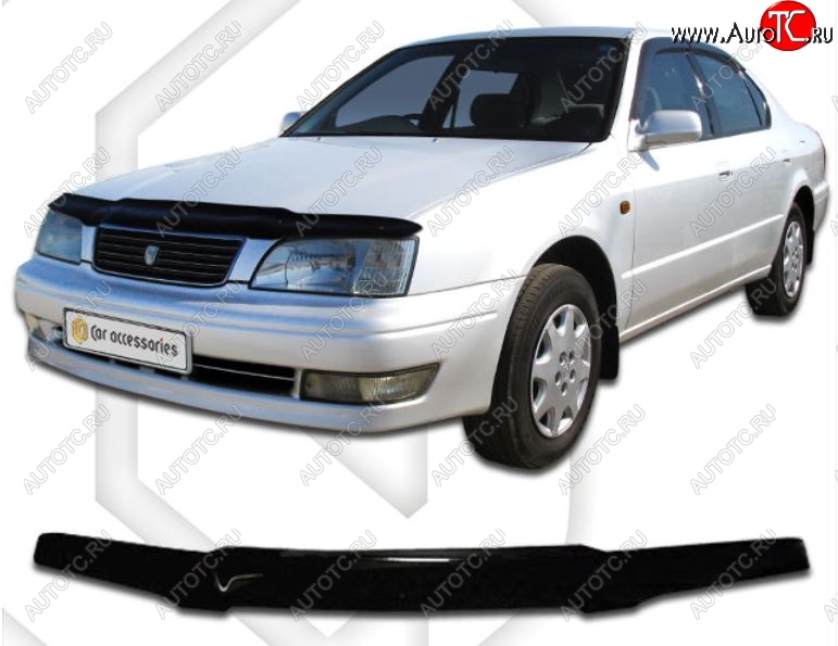 1 899 р. Дефлектор капота CA-Plastiс Toyota Camry V40 (1994-1998) (Classic черный, Без надписи)  с доставкой в г. Пермь