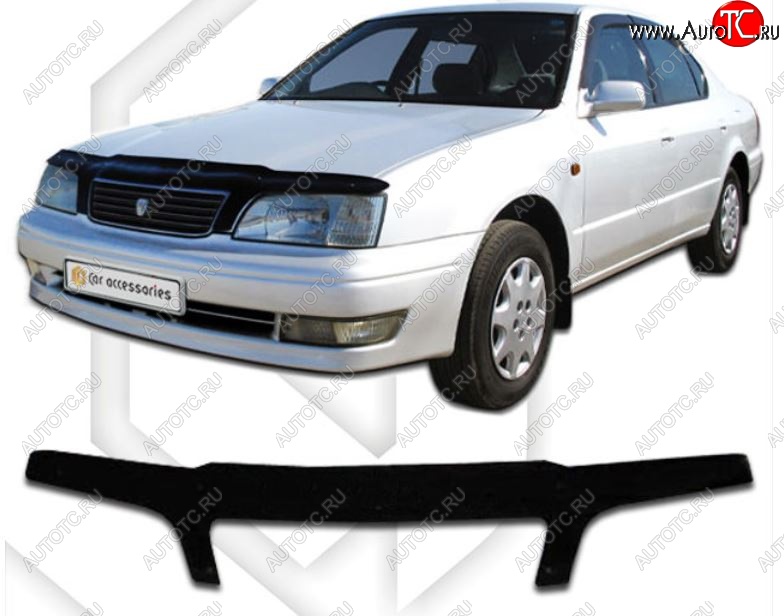 2 199 р. Дефлектор капота CA-Plastiс exclusive Toyota Camry V40 (1994-1998) (Classic черный, Без надписи)  с доставкой в г. Пермь