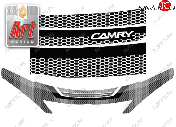2 599 р. Дефлектор капота CA-Plastiс  Toyota Camry  XV30 (2001-2004) дорестайлинг (Серия Art черная)  с доставкой в г. Пермь
