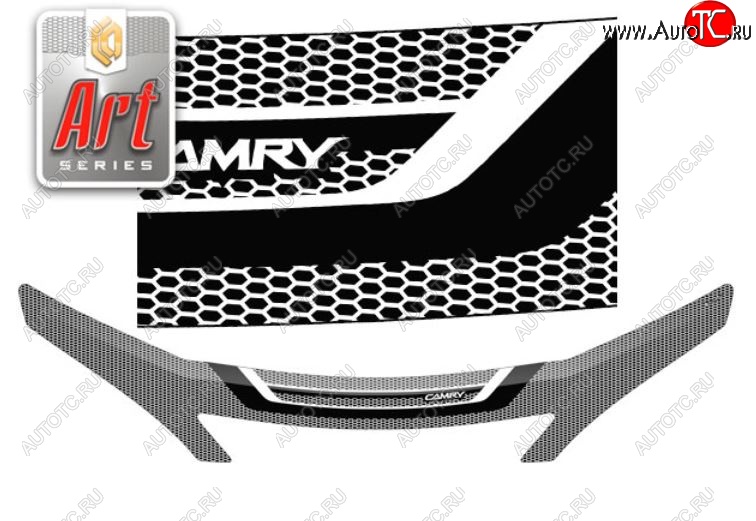 2 479 р. Дефлектор капота CA-Plastiс exclusive  Toyota Camry  XV30 (2004-2006) рестайлинг (Серия Art белая)  с доставкой в г. Пермь