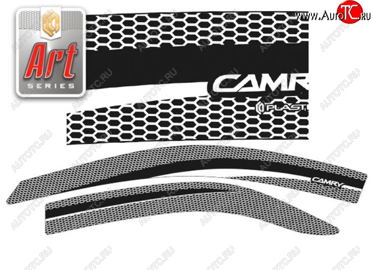 2 299 р. Дефлектора окон CA-Plastic  Toyota Camry  XV30 (2004-2006) рестайлинг (Серия Art серебро, Без хром.молдинга)  с доставкой в г. Пермь