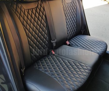 19 649 р. Чехлы для сидений Lord Autofashion Байрон (экокожа) Toyota Camry XV40 дорестайлинг (2006-2008) (Чёрный, вставка чёрная, строчка чёрная)  с доставкой в г. Пермь. Увеличить фотографию 3