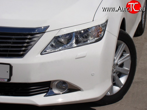 1 149 р. Реснички на фары Sport  Toyota Camry  XV50 (2011-2014) дорестайлинг (Неокрашенные)  с доставкой в г. Пермь