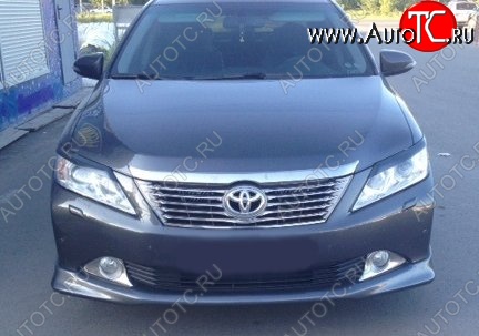 3 999 р. Накладка на передний бампер CT Toyota Camry XV50 дорестайлинг (2011-2014) (Неокрашенная)  с доставкой в г. Пермь