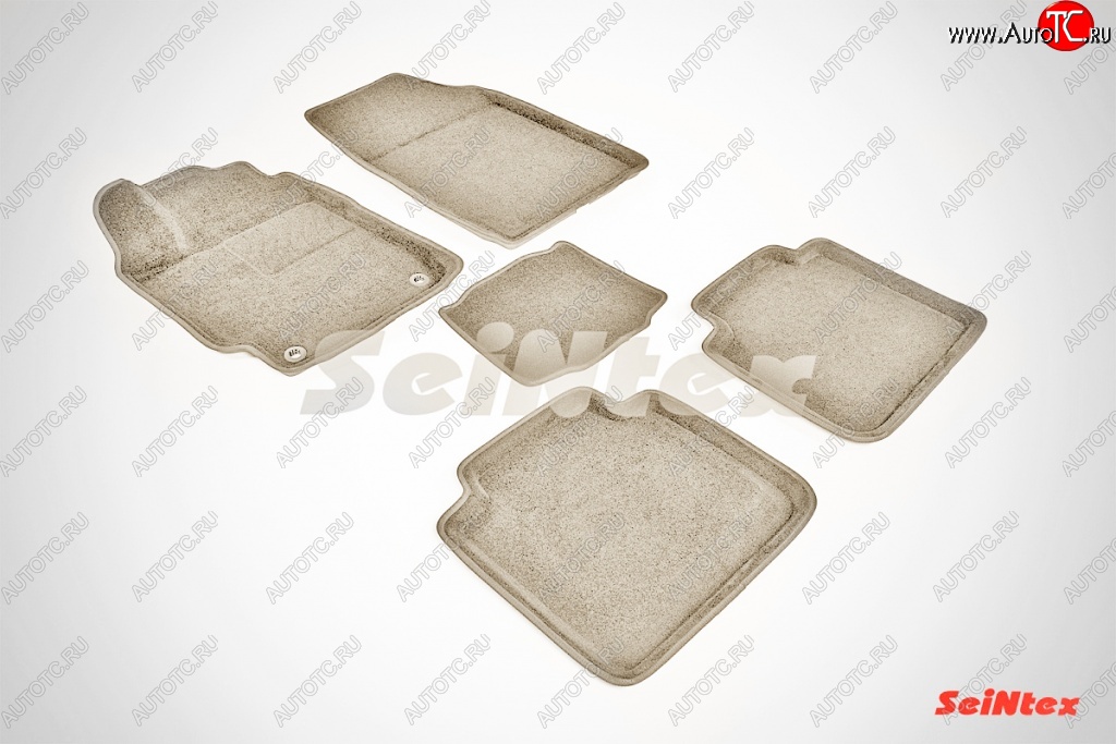 7 649 р. Износостойкие коврики в салон SeiNtex Premium 3D 4 шт. (ворсовые, бежевые)  Toyota Camry ( XV50,  XV55) (2011-2018) дорестайлинг, 1-ый рестайлинг, 2-ой рестайлинг  с доставкой в г. Пермь