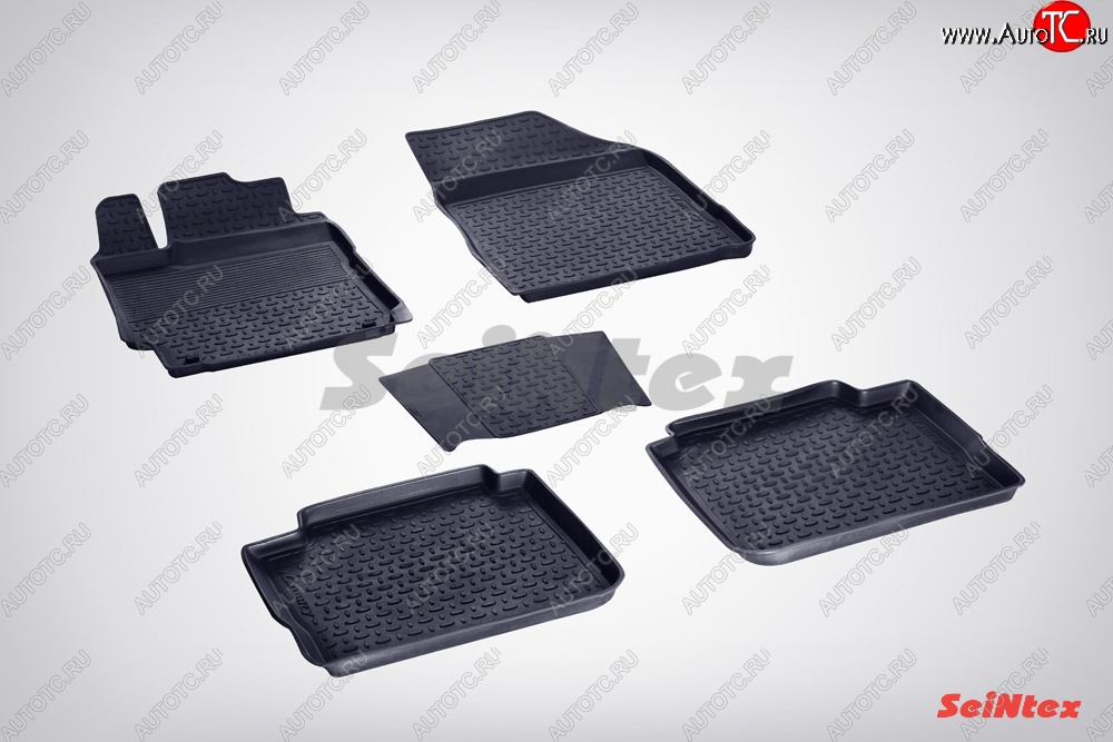 3 199 р. Износостойкие коврики в салон с высоким бортом SeiNtex Premium 4 шт. (резина) Toyota Camry XV50 дорестайлинг (2011-2014)  с доставкой в г. Пермь