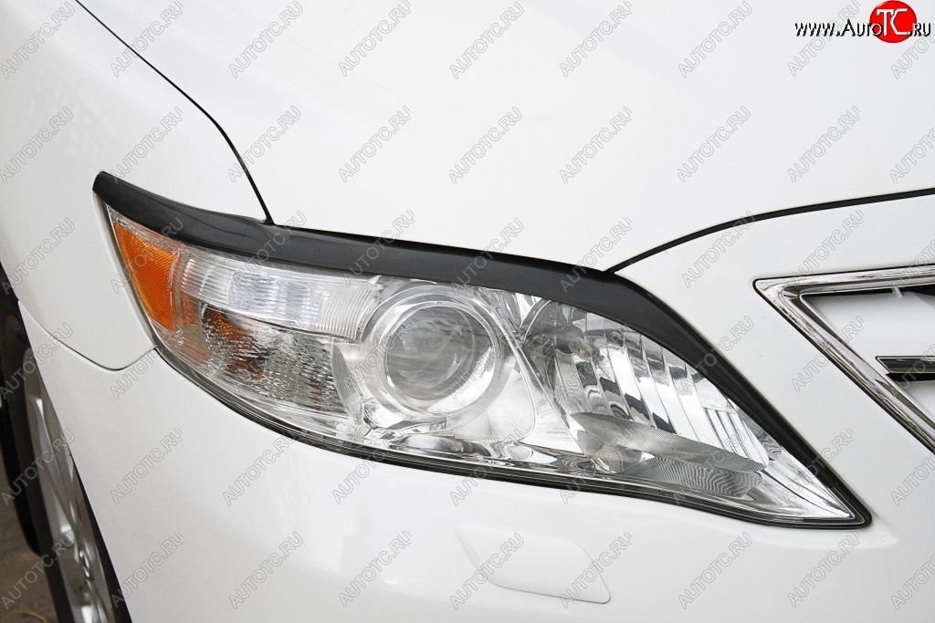 1 129 р. Реснички на фары (рестайлинг) RA Toyota Camry XV40 рестайлинг (2009-2011) (Неокрашенные)  с доставкой в г. Пермь