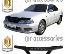 2 159 р. Дефлектор капота CA-Plastic Toyota Vista седан (1994-1998) (серия Classic черный, Без надписи)  с доставкой в г. Пермь. Увеличить фотографию 2