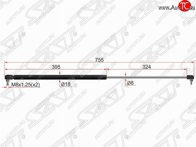 899 р. Газовый упор капота SAT Toyota Camry XV30 дорестайлинг (2001-2004)  с доставкой в г. Пермь