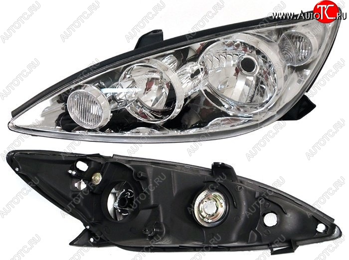 3 369 р. Левая фара SAT (короткое ухо, под электрокорректор) Toyota Camry XV30 рестайлинг (2004-2006)  с доставкой в г. Пермь