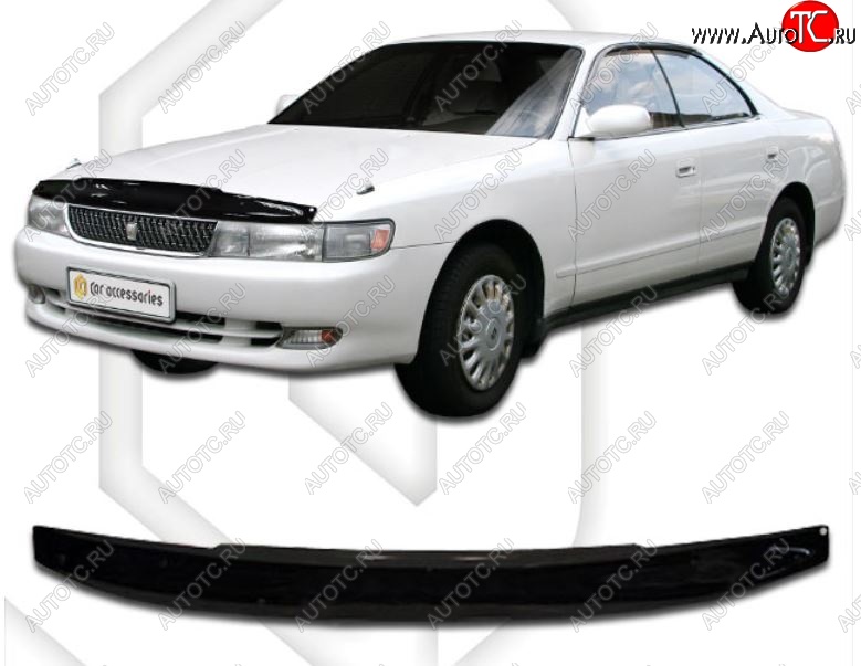 1 899 р. Дефлектор капота CA-Plastiс  Toyota Chaser (1992-1996) (Classic черный, Без надписи)  с доставкой в г. Пермь