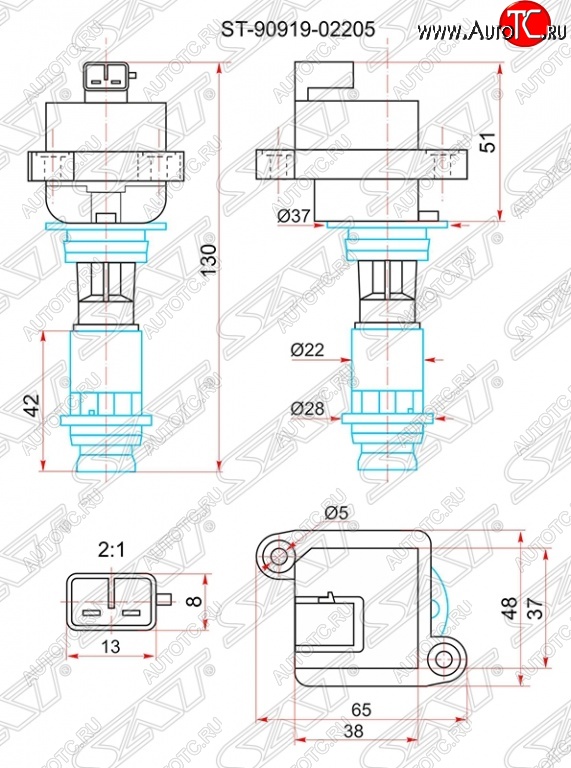 1 699 р. Катушка зажигания SAT  Toyota Chaser - Soarer  3  с доставкой в г. Пермь