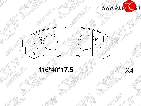 749 р. Колодки тормозные SAT (задние) Toyota Cresta X100 рестайлинг (1998-2001)  с доставкой в г. Пермь