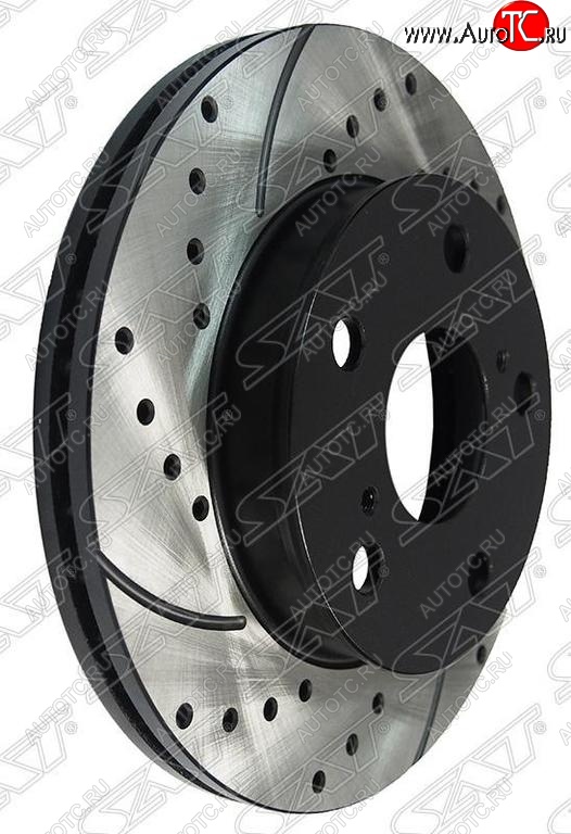 6 649 р. Комплект тормозных дисков SAT (перфорированые, передние, d 255) Toyota Cresta X100 рестайлинг (1998-2001)  с доставкой в г. Пермь