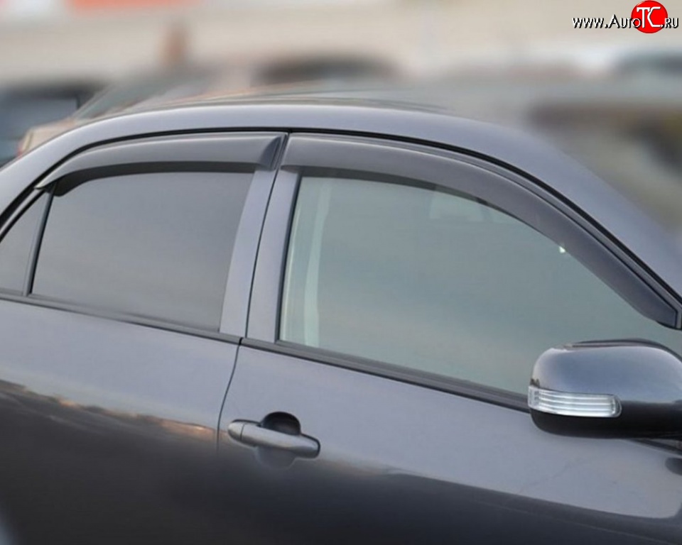 1 239 р. Комплект дефлекторов окон (ветровиков) 4 шт. (седан) Russtal Toyota Corolla E150 седан дорестайлинг (2006-2010)  с доставкой в г. Пермь