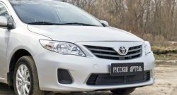 1 859 р. Защитная сетка решетки переднего бампера РА  Toyota Corolla  E150 (2009-2013) седан рестайлинг  с доставкой в г. Пермь. Увеличить фотографию 3