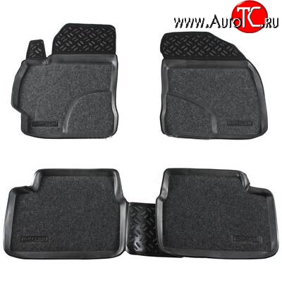 3 399 р. Комплект ковриков в салон Aileron 4 шт. (полиуретан, покрытие Soft)  Toyota Corolla  E150 (2006-2013) седан дорестайлинг, седан рестайлинг  с доставкой в г. Пермь