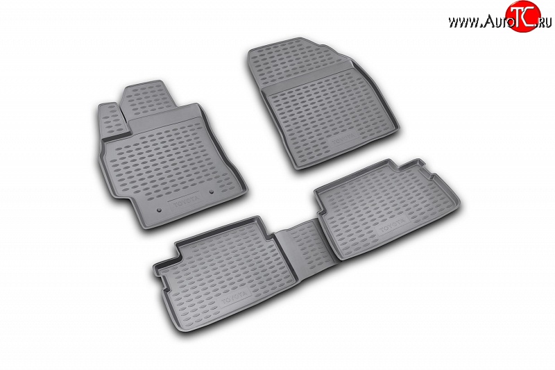 5 549 р. Коврики в салон Element 4 шт. (полиуретан)  Toyota Corolla  E150 (2006-2013) седан дорестайлинг, седан рестайлинг (Серые)  с доставкой в г. Пермь
