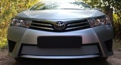 1 539 р. Сетка на бампер Russtal (хром) Toyota Corolla E180 дорестайлинг (2013-2016)  с доставкой в г. Пермь. Увеличить фотографию 3
