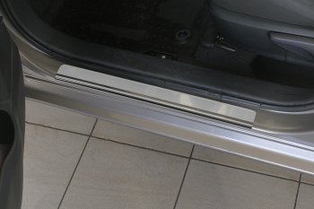 1 799 р. Накладки порожков салона Russtal Toyota Corolla E180 рестайлинг (2016-2019) (нержавейка полированная)  с доставкой в г. Пермь. Увеличить фотографию 2